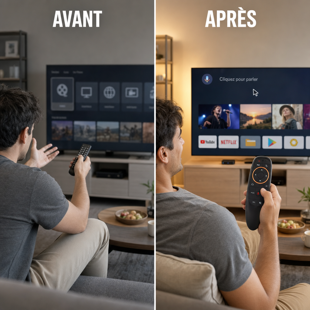 Télécommande Air Mouse Gyroscope 2.4G avec Recherche Vocale