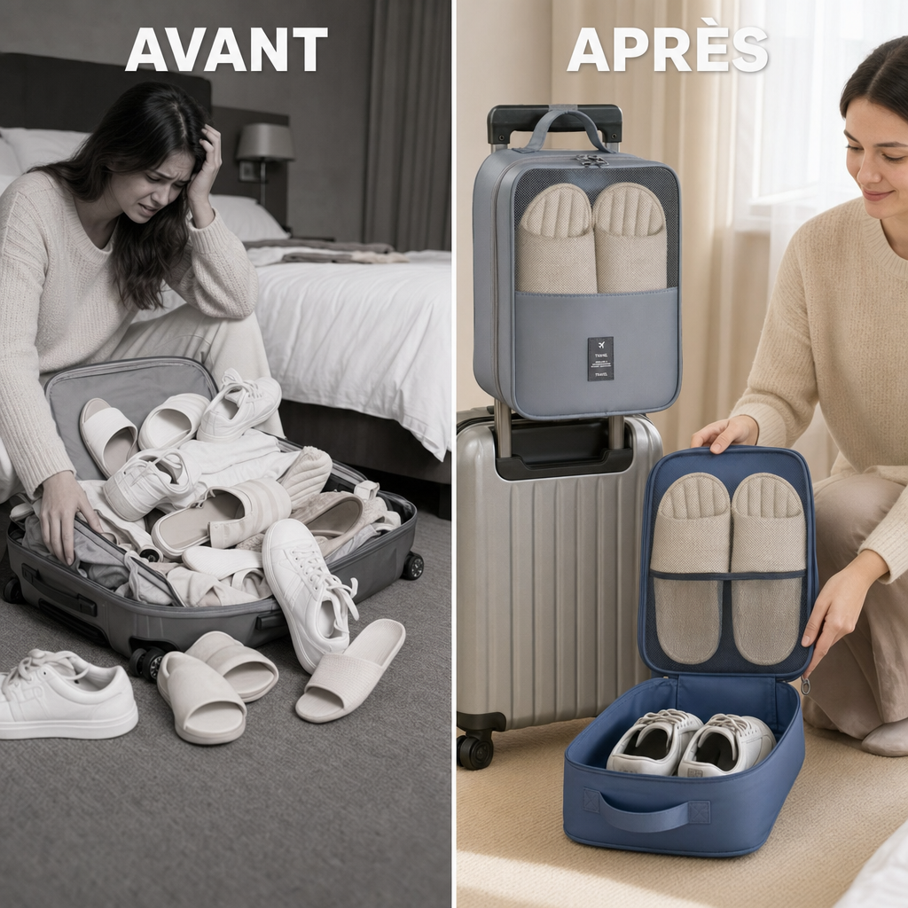 Sac de Rangement à Chaussures de Voyage en Mesh Respirant