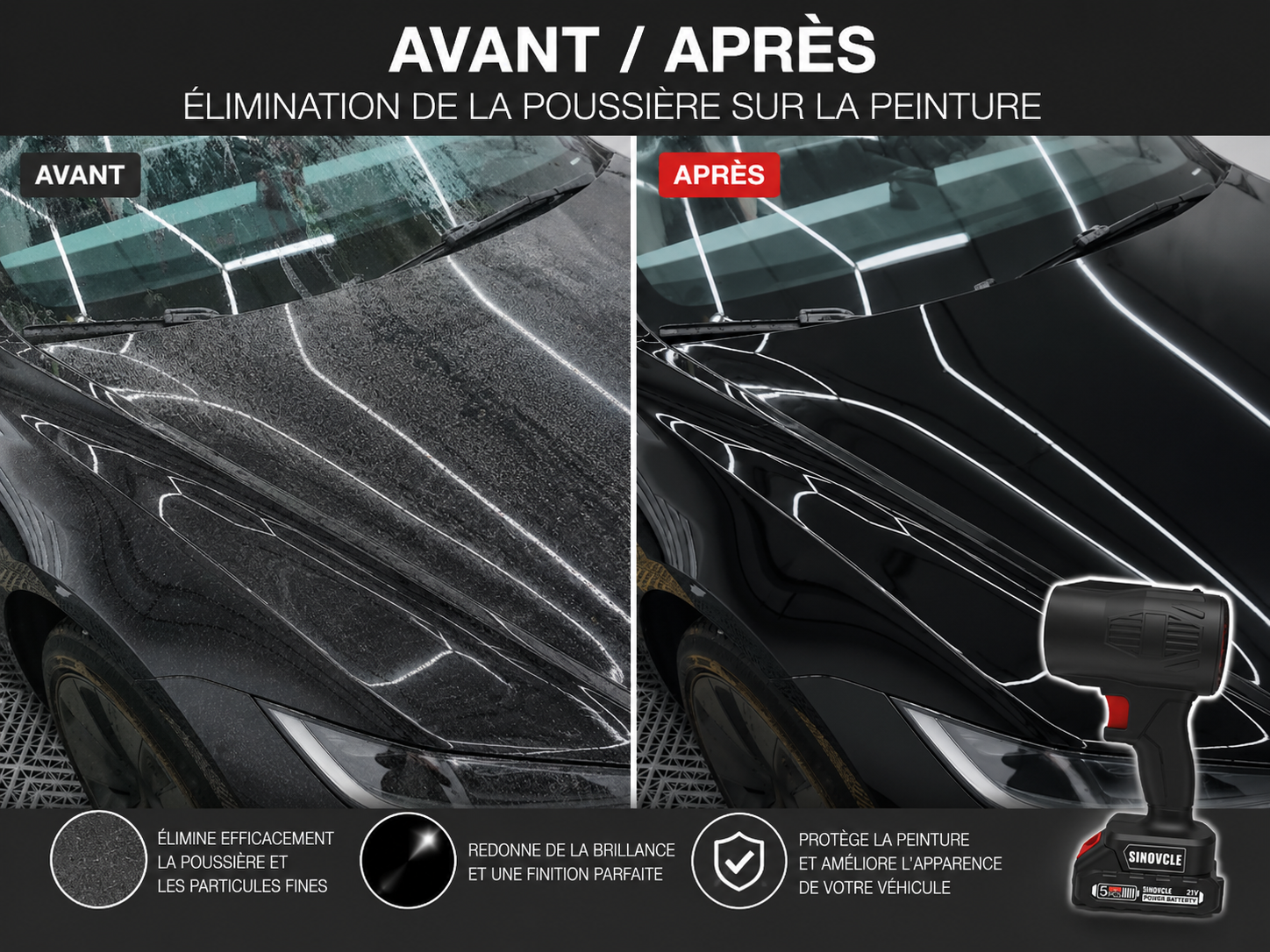 Souffleur de Feuilles Puissant Sans Fil pour Voiture